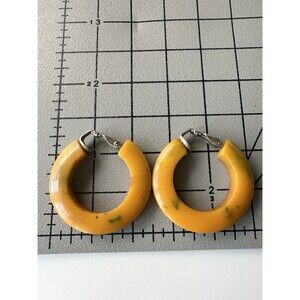 VINTAGE 40'S BAKELITE CLIP HOOP EARRINGS